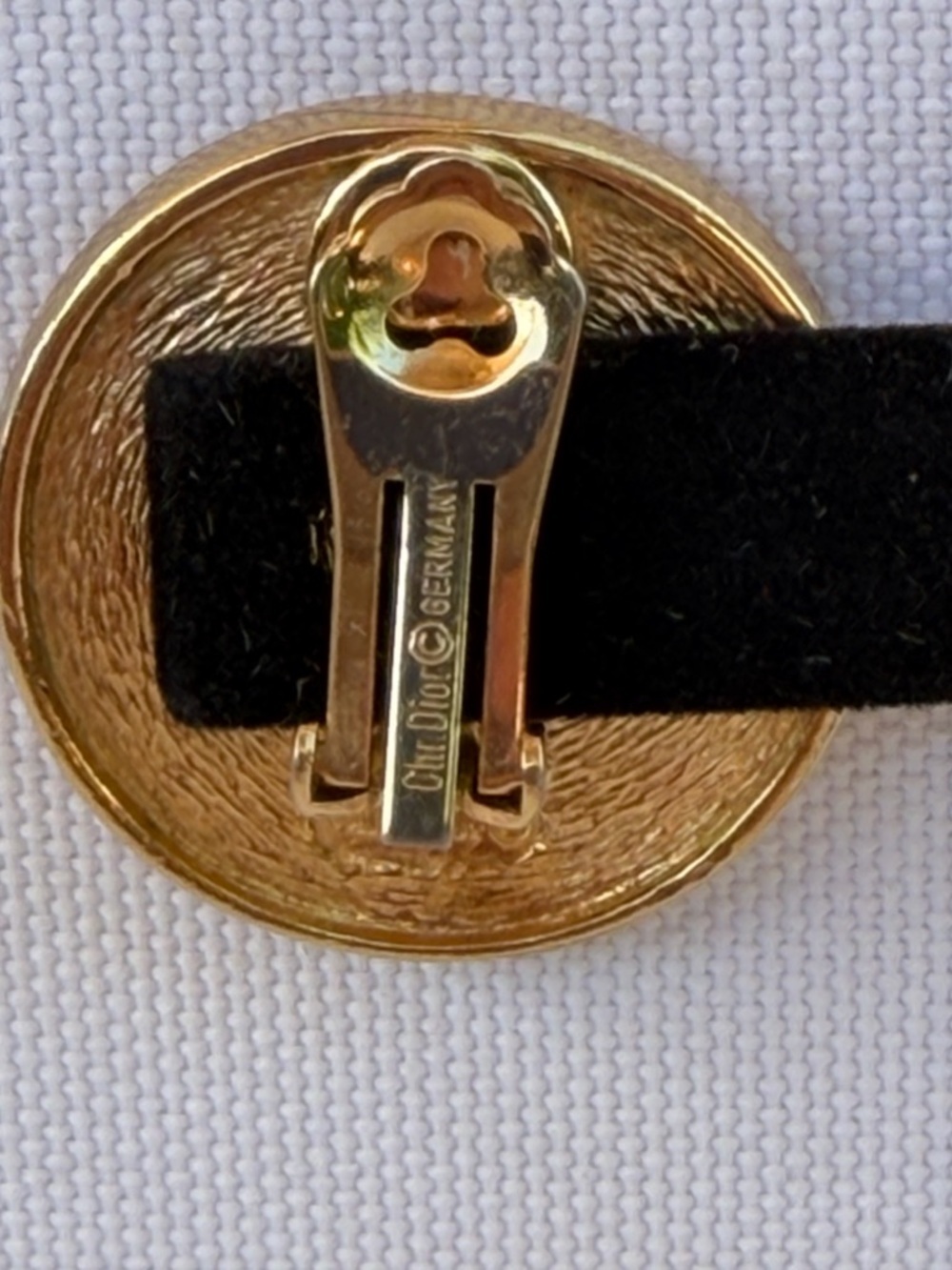 Christian Dior Vintage 1980’s Logo Gold Clip Coin Earrings 1.25” Round Statement - Picture 10 of 13